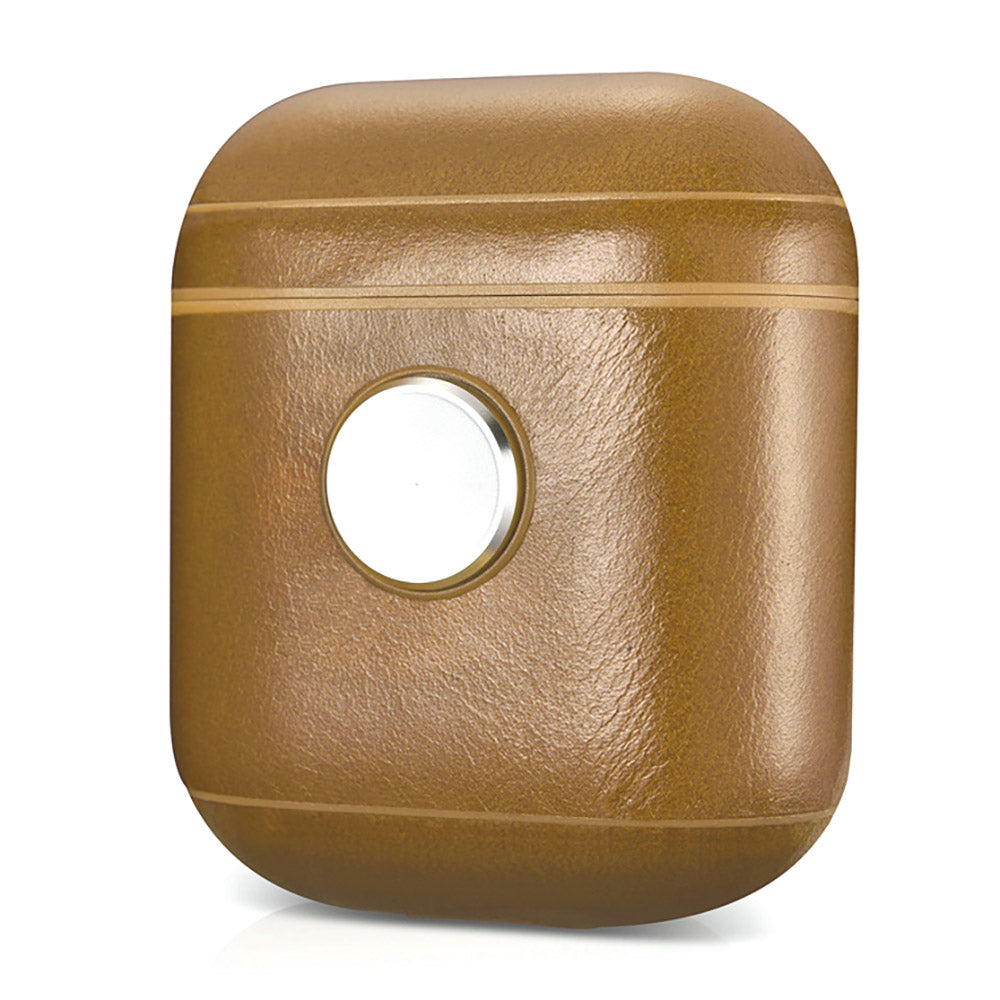 Leather Earphone Case Gyro Box For AirPods Khaki
